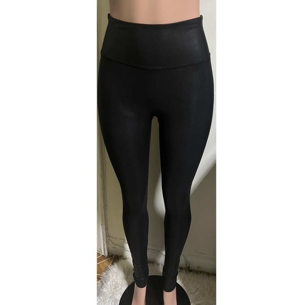 SPANX Women’s Faux Leather Black Leggings - Picture 3 of 12